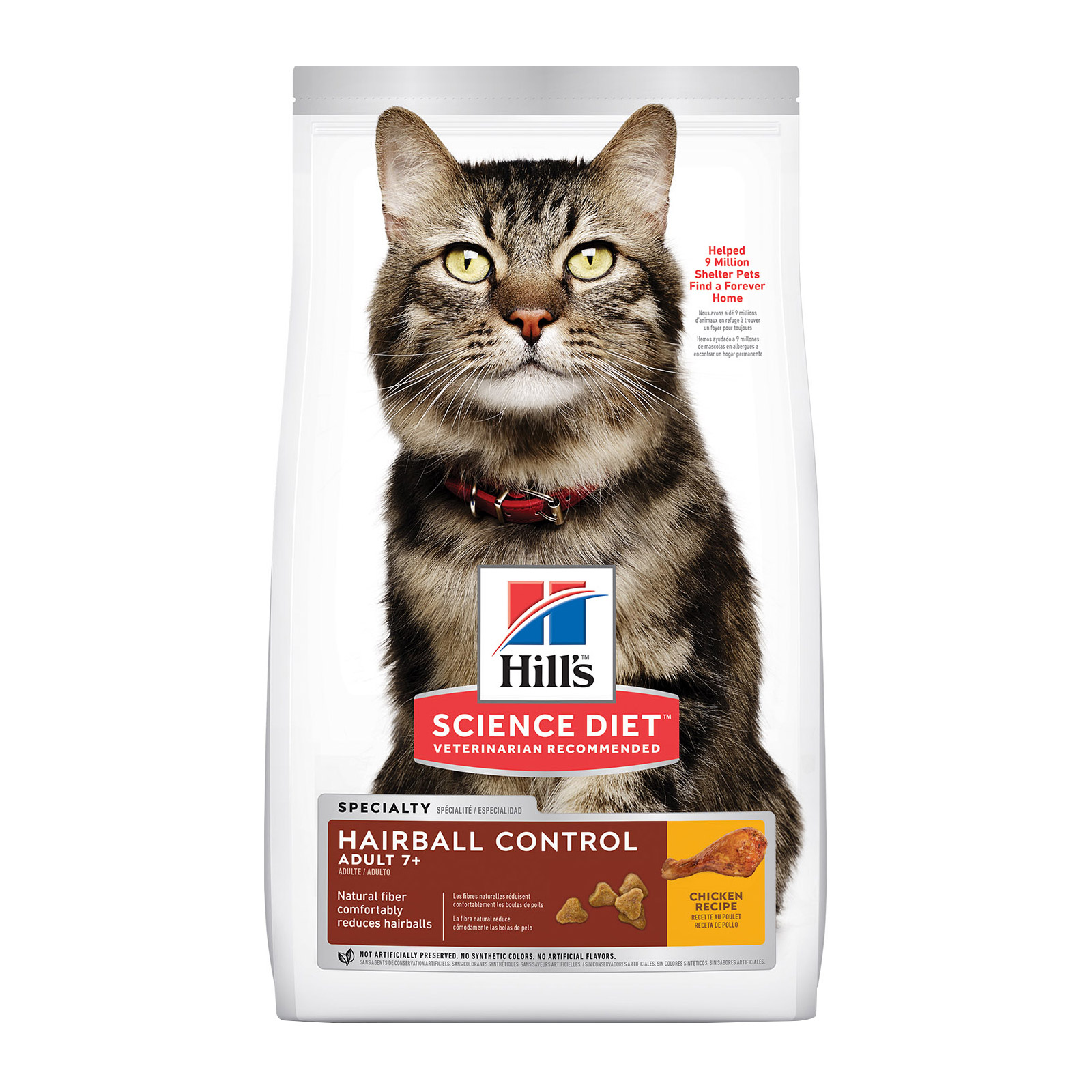 Hill's Science Diet Adult 7+ Hairball Control Chicken Senior Dry Cat Food for Food