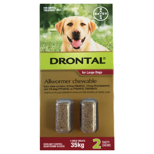 Buy Drontal Wormers Dogs Wormers Chewables For Dogs Up To 35kg (Red