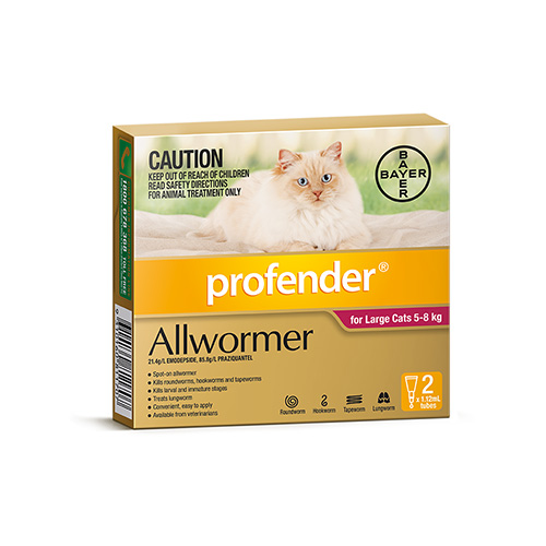 Buy Profender Allwormer For Large Cats 5 To 8kgs (Red) Free Shipping