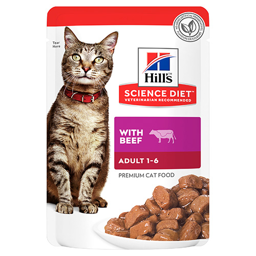 Hill's Science Diet Adult Beef Cat Food  85gmX12