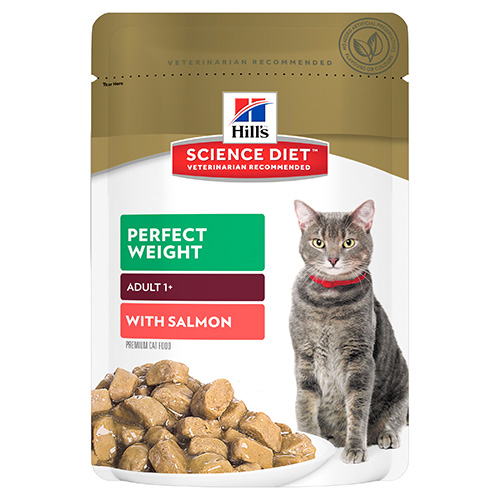 Hill's Science Diet Adult Perfect Weight Salmon Pouches Wet Cat Food  for Food