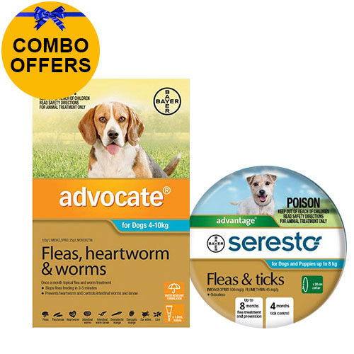 Advocate + Seresto Collar For Small Dogs 4-8kg (Aqua)