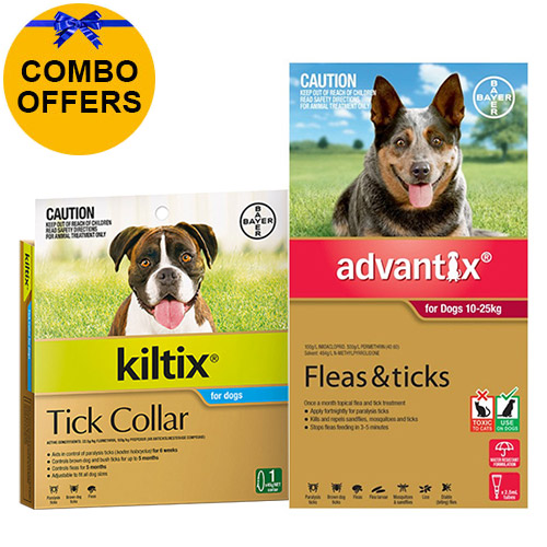 Buy Advantix & Kiltix Bundle For Large Dogs 1025kg (Red) Free Shipping