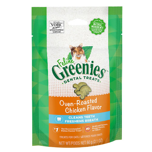 Greenies Feline Dental Treats Roasted Chicken Flavour for Cats 60 gm
