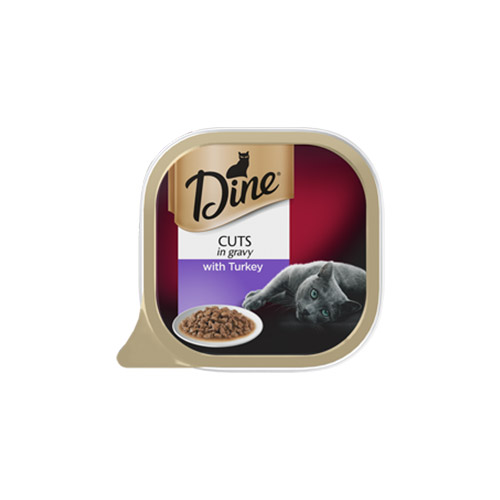 Dine Cat Adult Cuts in Gravy Turkey for Food