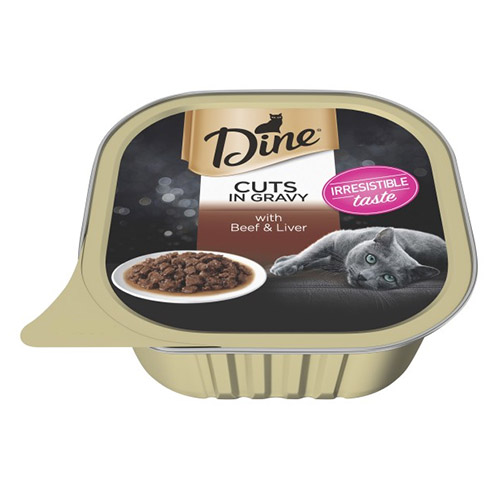 Dine Cat Adult Multipack Beef and Liver 85g X 7 Trays