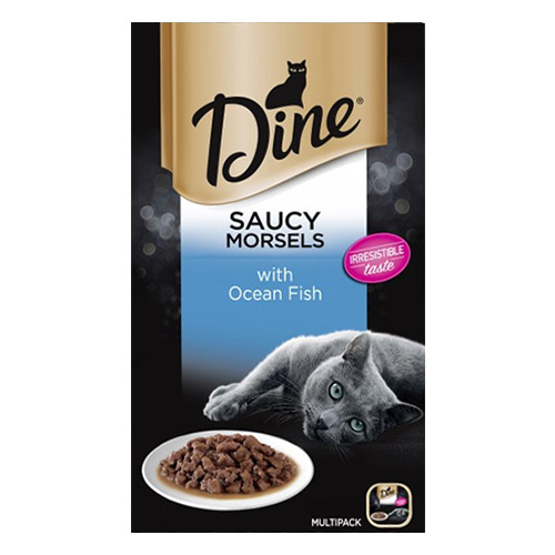 Dine Cat Adult Multipack Saucy Morsels Ocean Fish 85g X 7