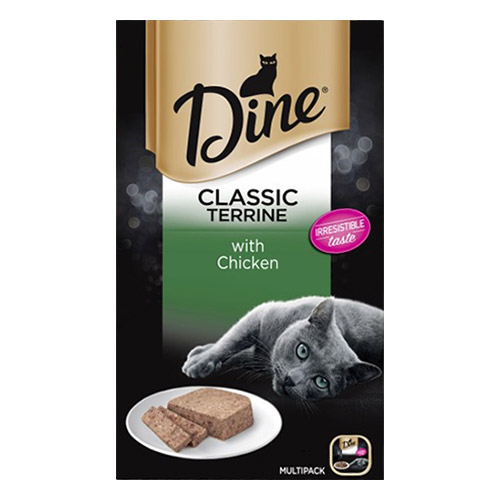 Dine Cat Adult Multipack Classic Terrine Chicken for Food