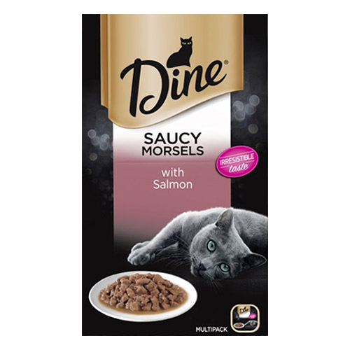 Dine Cat Adult Multipack Saucy Morsels Salmon for Food