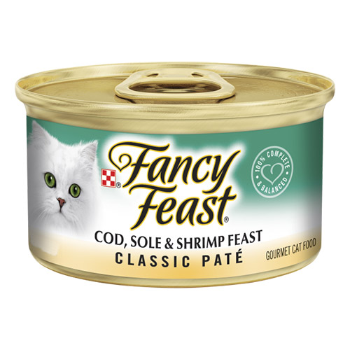 Fancy Feast Cat Adult Classic Cod Sole Shrimp for Food