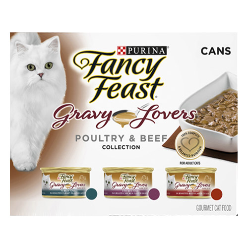 Fancy Feast Cat Adult Variety Pack Poultry and Beef Gravy Lovers for Food