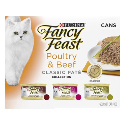Fancy Feast Cat Adult Variety Pack Poultry and Beef Pate for Food
