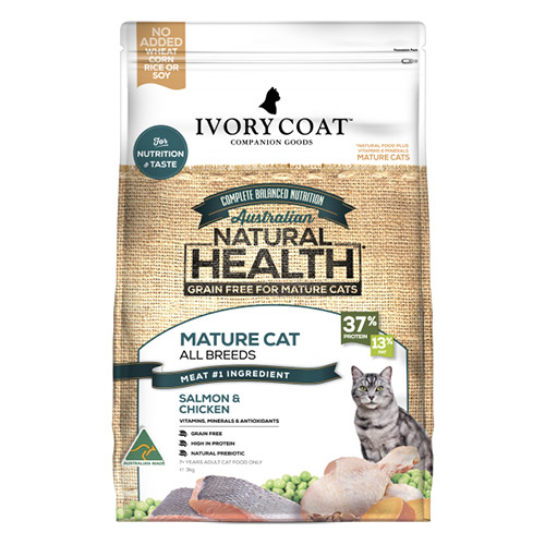 Ivory Coat Cat Mature Grain Free Salmon and Chicken for Food