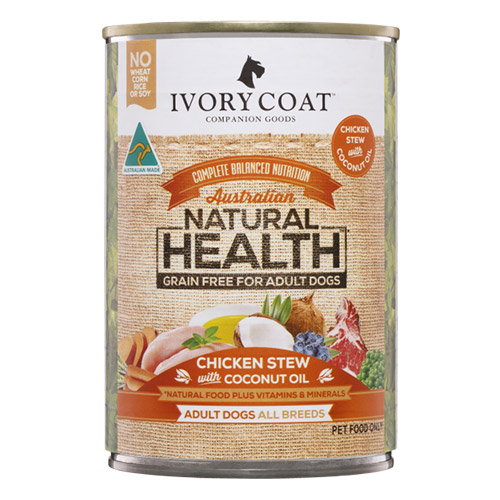 Ivory Coat Dog Adult Grain Free Chicken Stew with Coconut Oil 400g X 12 Cans