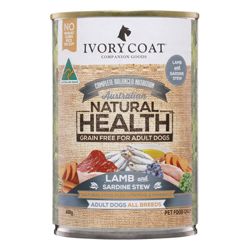 Ivory Coat Dog Adult Grain Free Lamb and Sardine Stew 400g X 12 Cans