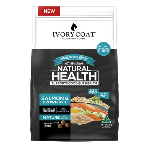 Ivory Coat Dog Mature Salmon and Brown Rice for Food
