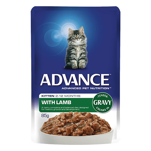 Advance Kitten Lamb in Gravy Cat Wet Food Pouch 85gmX12