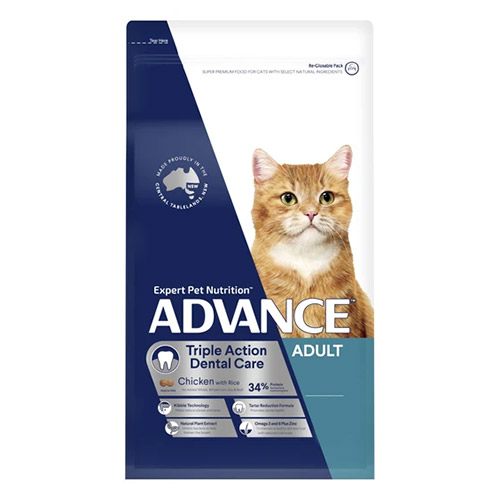 Advance Dental Care Triple Action Adult Dry Cat Food Chicken With Rice for Food