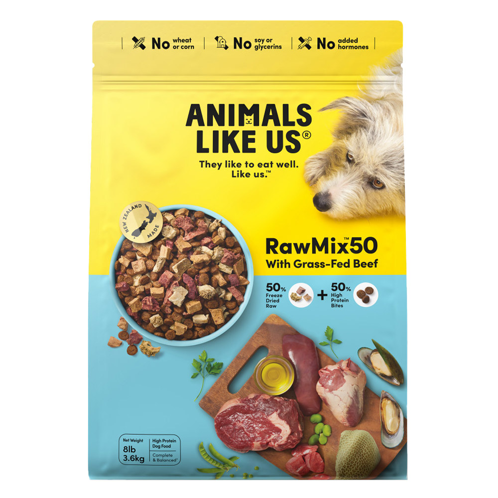 Image showcasing Buy Animals Like Us Rawmix50 With Grass-Fed Beef Dry Dog Food - Free ...