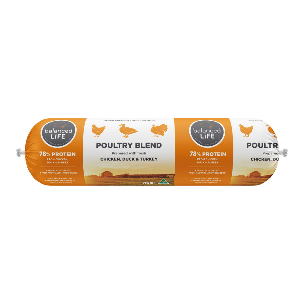 Buy Balanced Life Original Poultry Blend Dog Food Roll 2kg Free Shipping