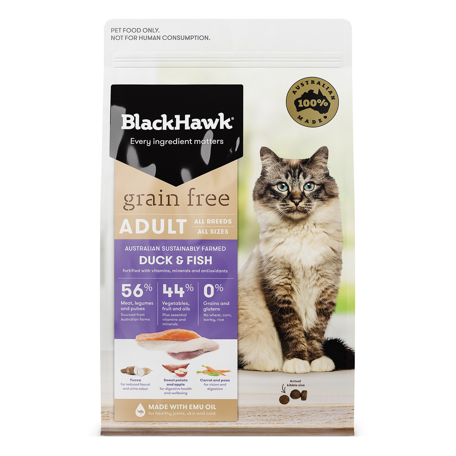 Black Hawk Grain Free Duck and Fish Adult Dry Cat Food for Food