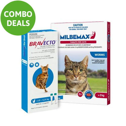 Bravecto Spot On + Milbemax Combo Pack For Cats (2-6.25 kg) - Blue
