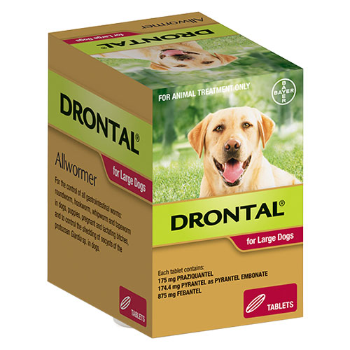 Drontal Wormers - Dogs Wormers Tabs For Dogs 35Kg (Red)