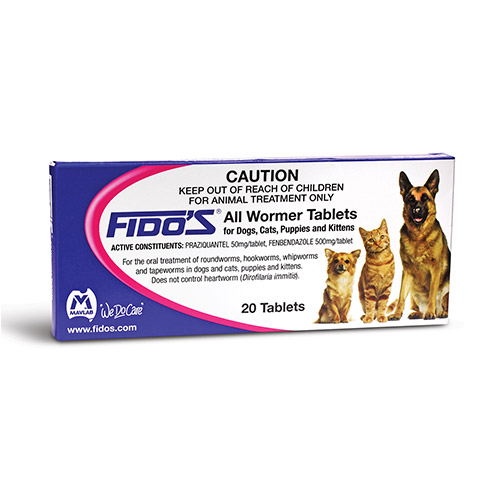 Fidos All wormer Tablets for Dogs & Cats 2.5 - 10 Kgs