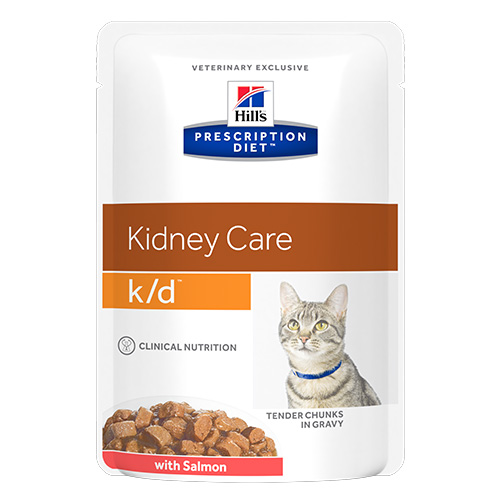 Hill's Prescription Diet k/d Kidney Care Salmon Cat Wet Pouch 85gmX12