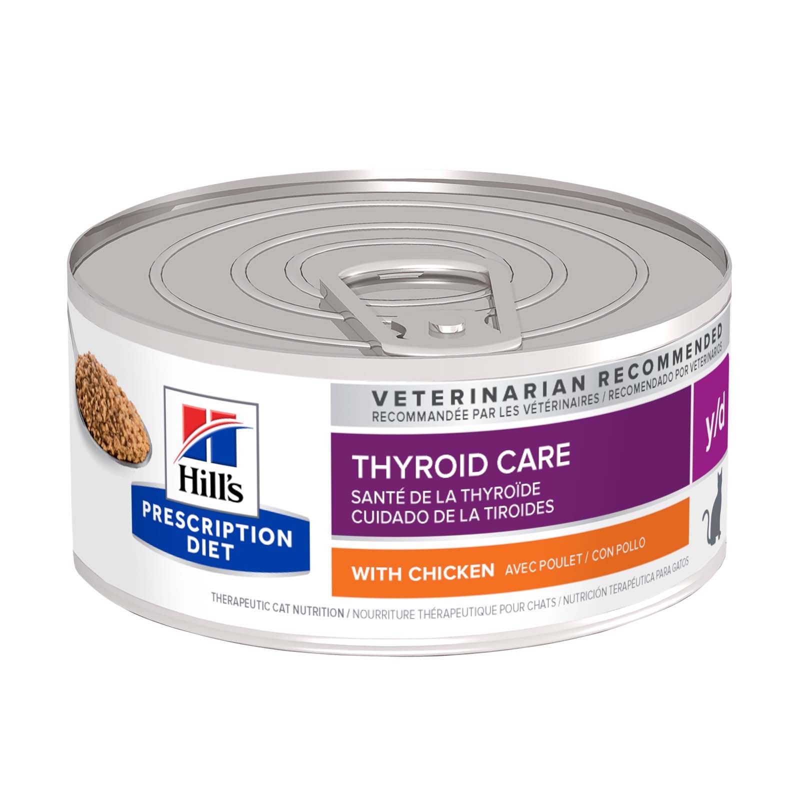 Hill's Prescription Diet Feline y/d Thyroid Care Chicken Cans 156 Gm