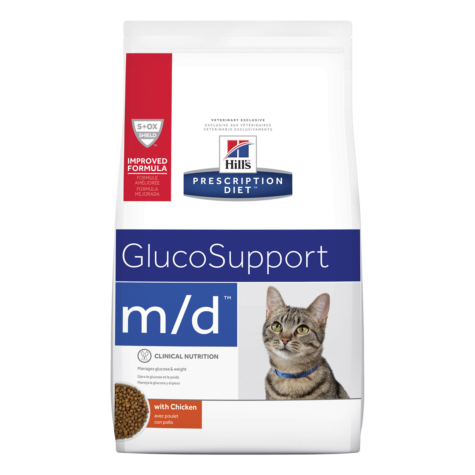 Hill's Prescription Diet m/d Feline Glucose/Weight Management with Chicken Dry for Food