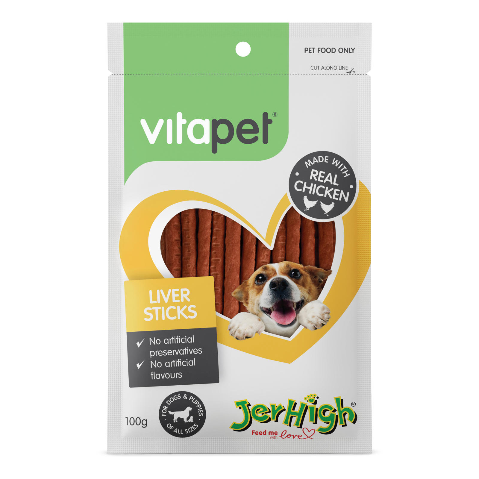 VitaPet JerHigh Chicken Liver Sticks 100 gms for Dogs