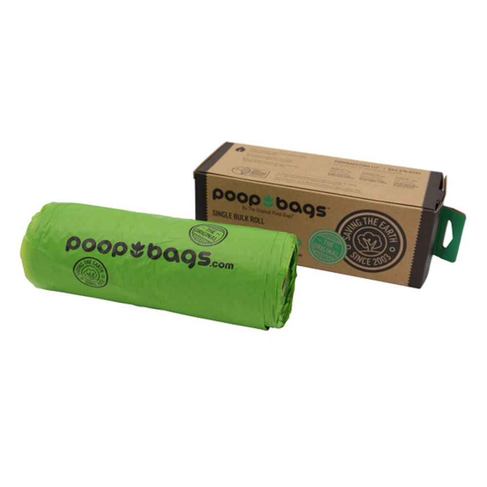 Poop Bags Green Single Bulk Roll 300 Pack