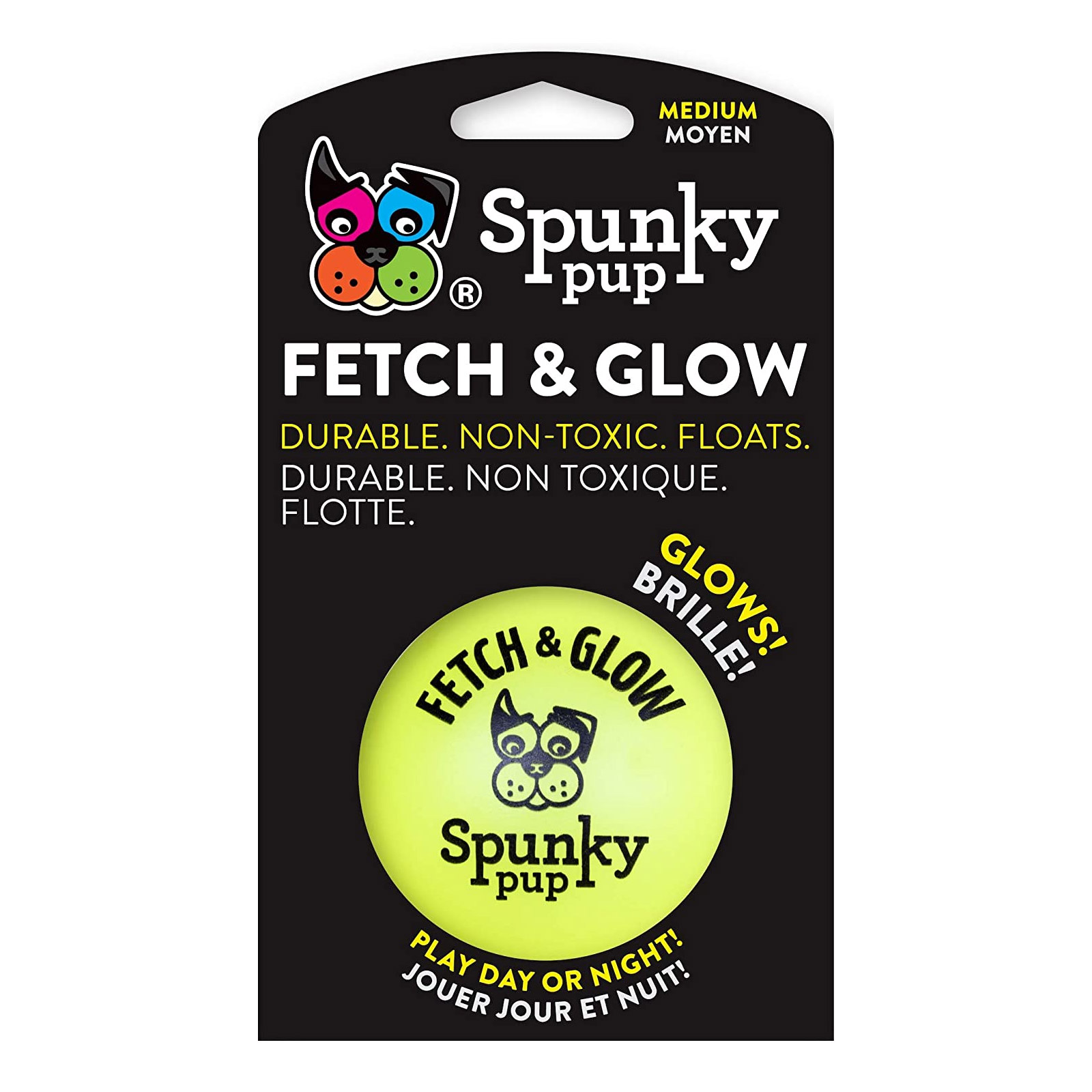 SPUNKY PUP FETCH & GLOW BALL Medium 6 CM