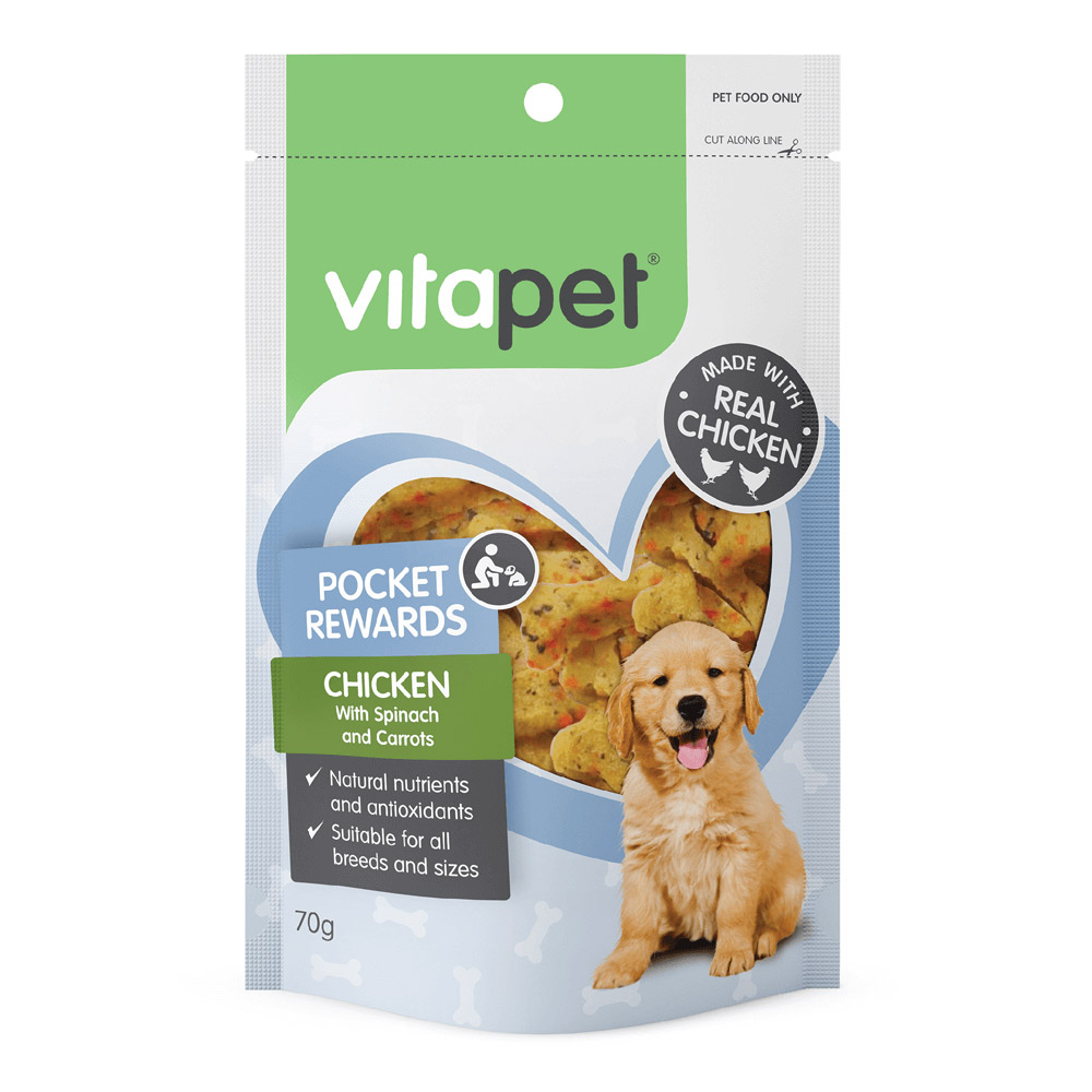 VitaPet Trainers Chicken & Vegetable Bone Dog Treat 70g for Dogs
