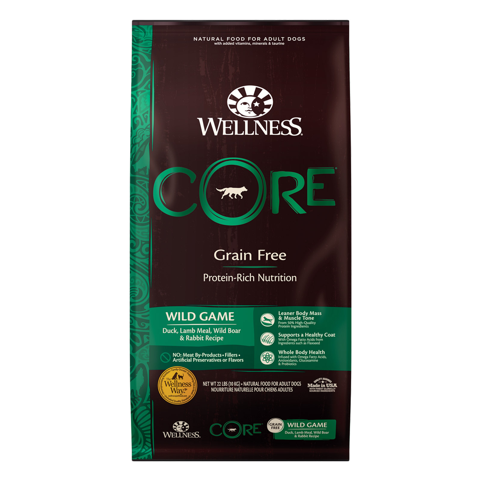 Wellness CORE Grain Free Adult Wild Game Formula Duck, Lamb Meal, Wild Boar & Rabbit Dry Dog for Food