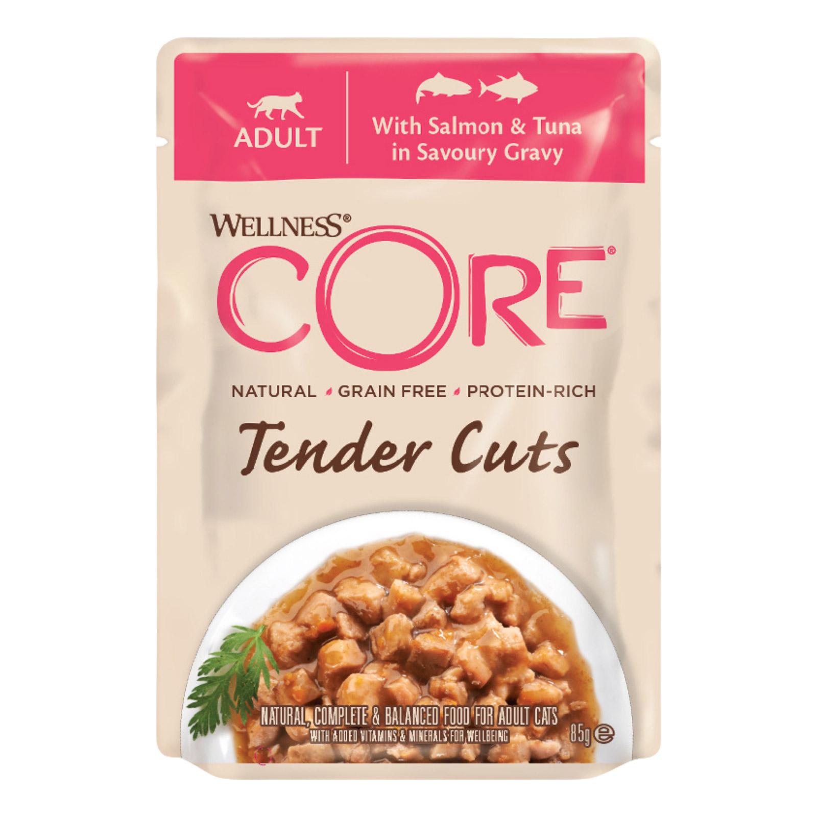 Wellness CORE Tender Cuts With Salmon & Tuna in Savoury Gravy for Food