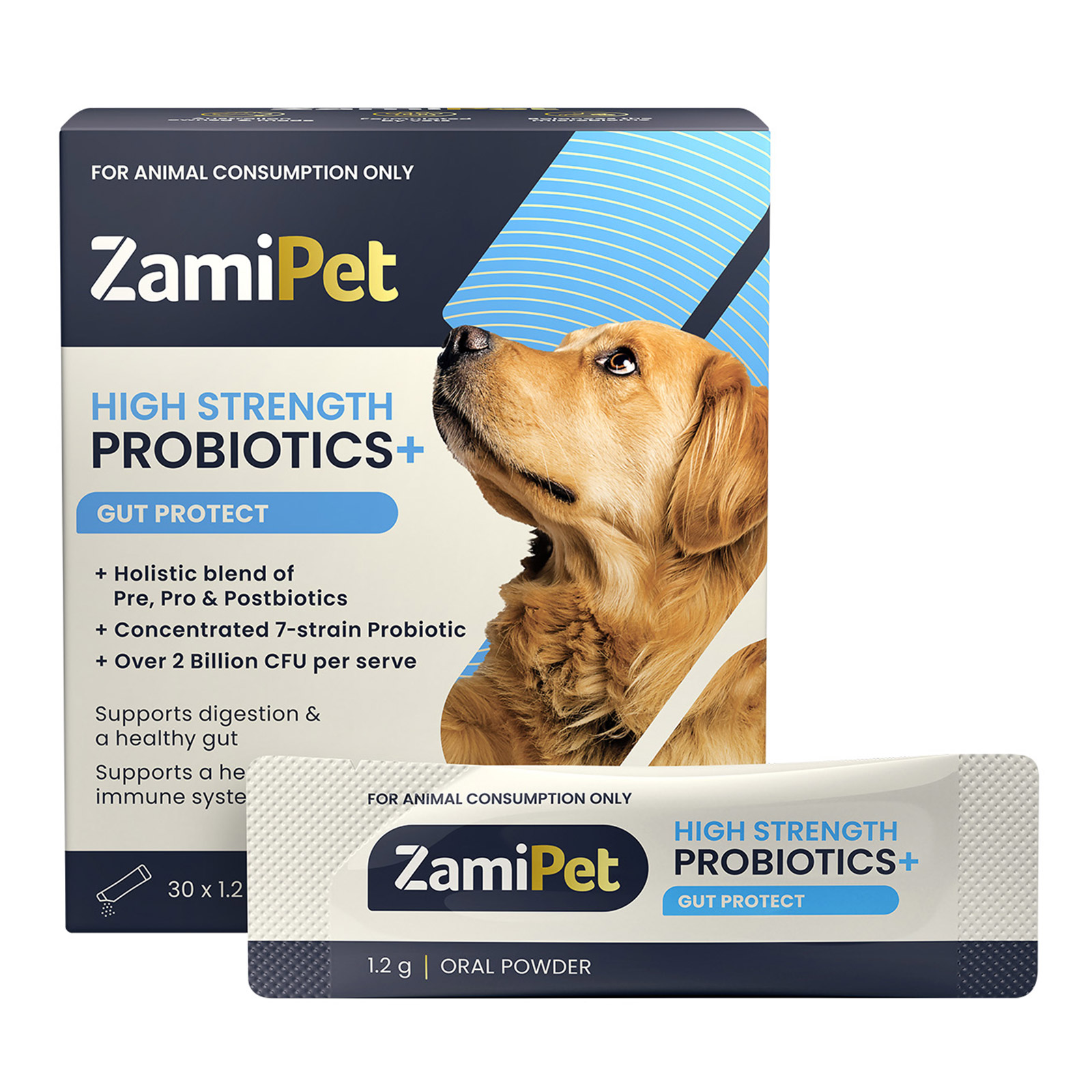 Zamipet High Strength Probiotics + Gut Protect Oral Powder For Dog 30