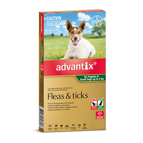 Advantix For Small Dogs & Pups Up To 4Kg (Green)