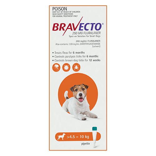 Bravecto Spot On for Small Dogs Orange (4.5 - 10 kg)