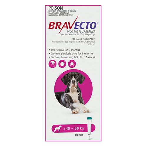 Bravecto Spot On for X-Large Dogs Pink (40 - 56 kg)