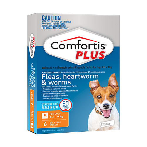 Comfortis Plus Chewable Tablets Orange for Small Dogs 4.6-9 kg
