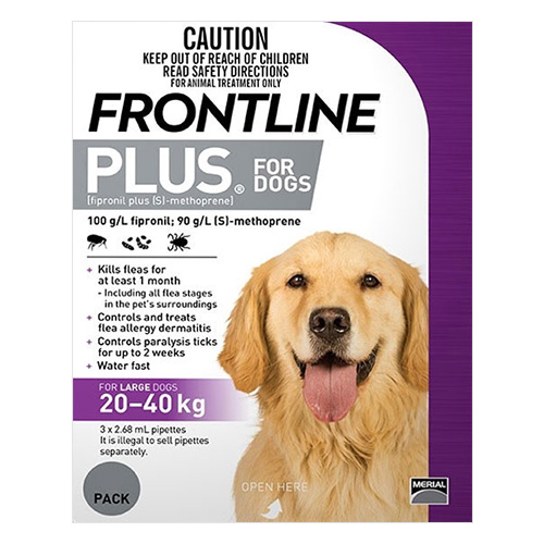 Frontline Plus For Large Dogs 20 To 40 Kg (Purple)