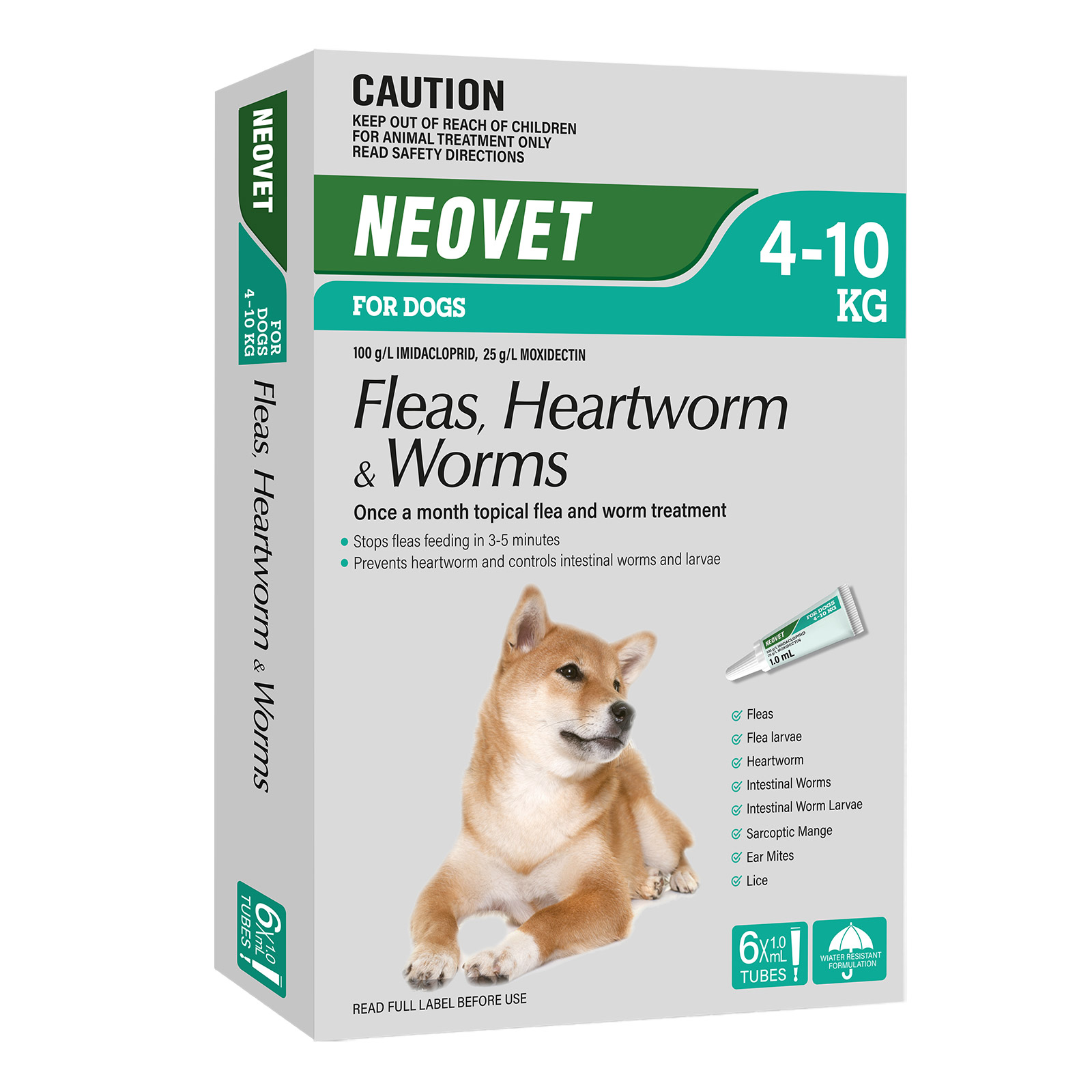 Buy Neovet Flea And Worming For Medium Dogs 4 To 10kg Aqua - Free Shipping