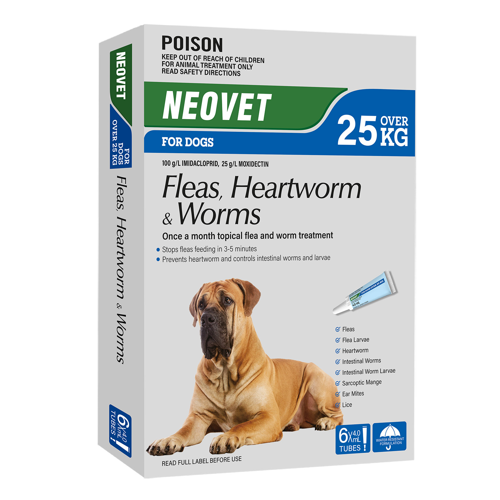 Buy Neovet Flea And Worming For Extra Large Dogs Over 25kg Blue - Free Shipping
