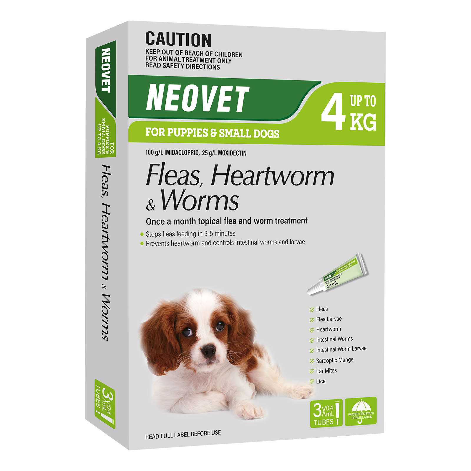 Buy Neovet Flea And Worming For Puppies And Small Dogs Upto 4kg Green - Free Shipping