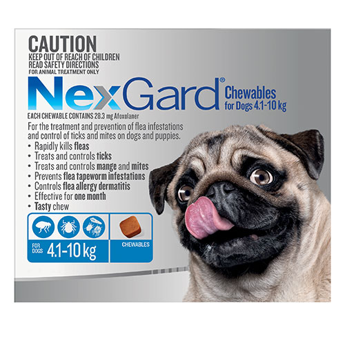 Buy Nexgard Chewables For Dogs 4.1 - 10 Kg (Blue) - Free Shipping