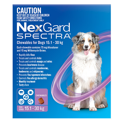 Buy Nexgard Spectra Purple For Large Dogs (15.1-30kg) - Free Shipping