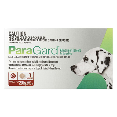 Paragard Broad Spectrum Wormer For Large Dogs 20 Kg