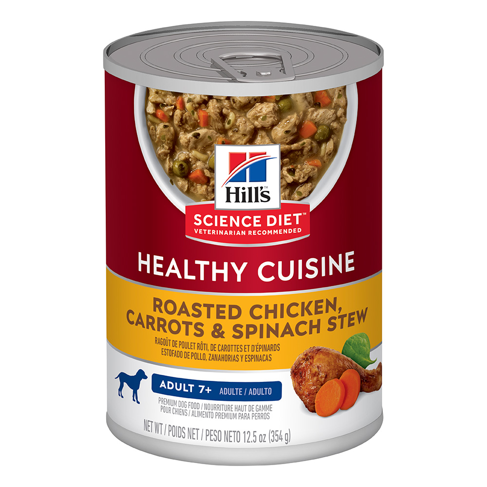 Hill’s Science Diet Adult 7+ Healthy Cuisine Roasted Chicken, Carrots & Spinach Stew Canned Dog Food for Food Supplies